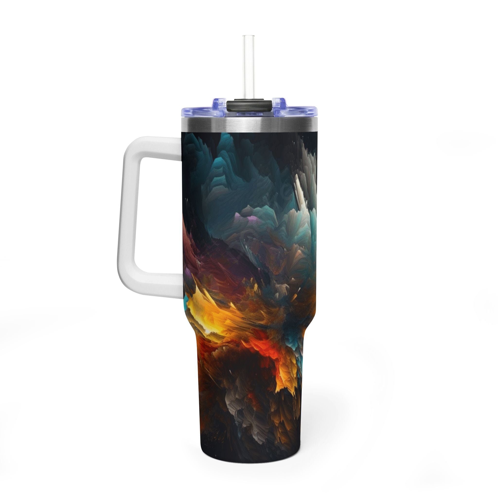 40oz Vacuum Tumbler – Abstract Cosmic Swirl Insulated Travel Cup