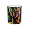 Abstract Stained-Glass Tree Ceramic Mug (11oz & 15oz)