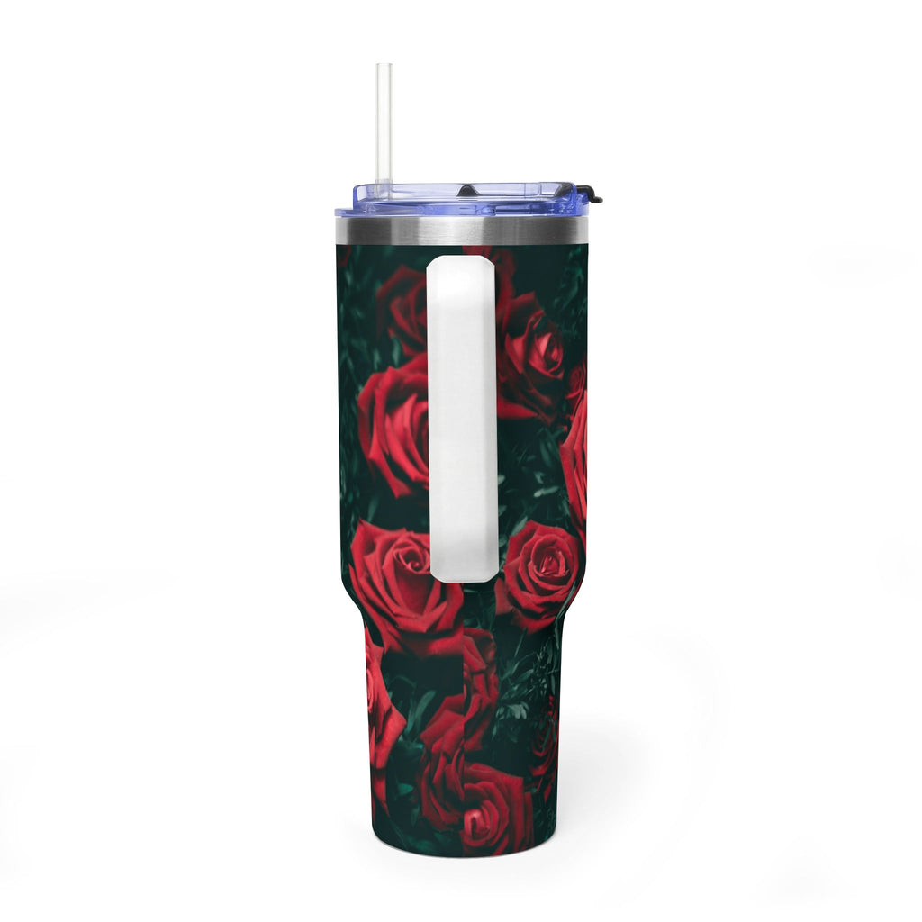 Rose Pattern 40oz Vacuum Tumbler – Insulated Floral Travel Mug