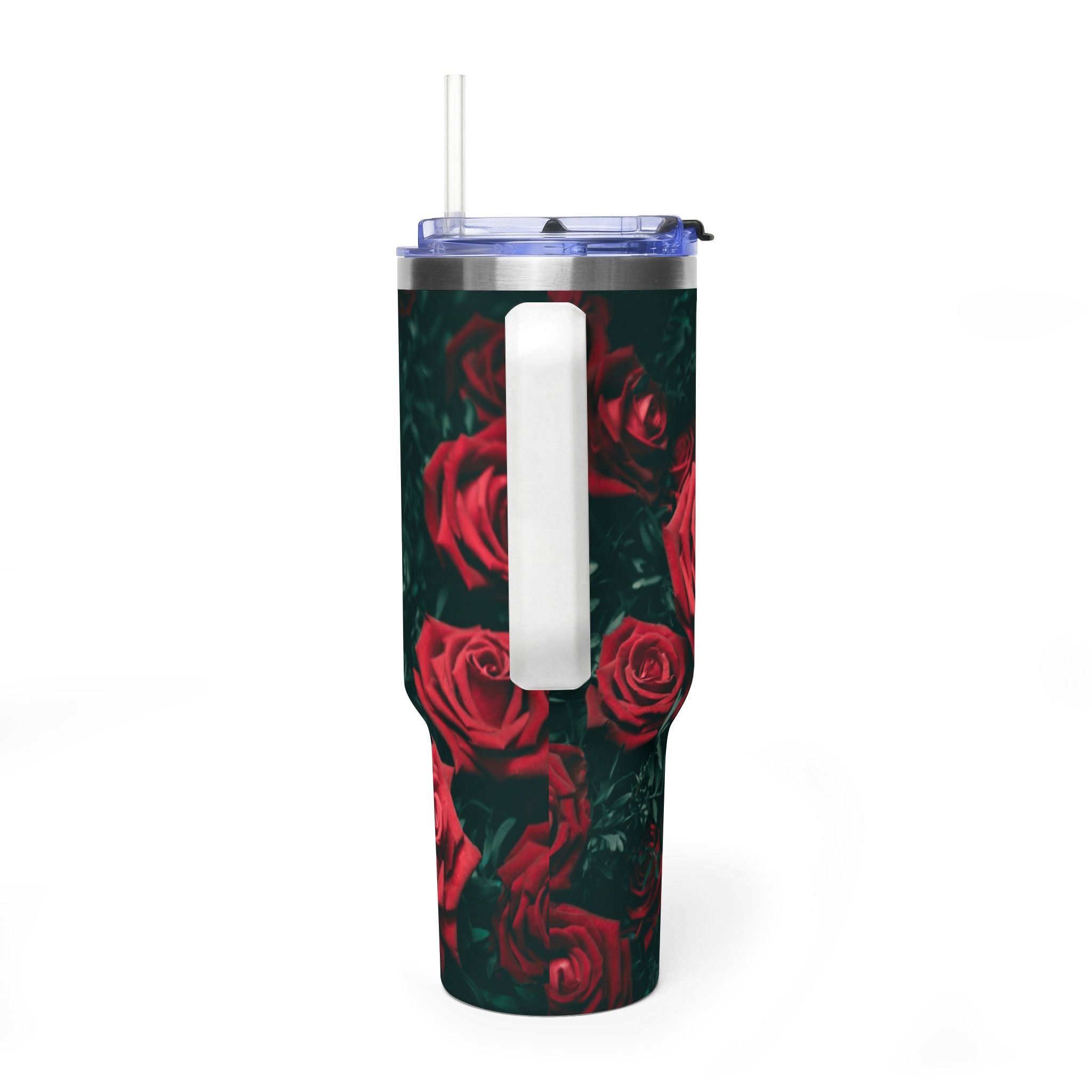 Rose Pattern 40oz Vacuum Tumbler – Insulated Floral Travel Mug