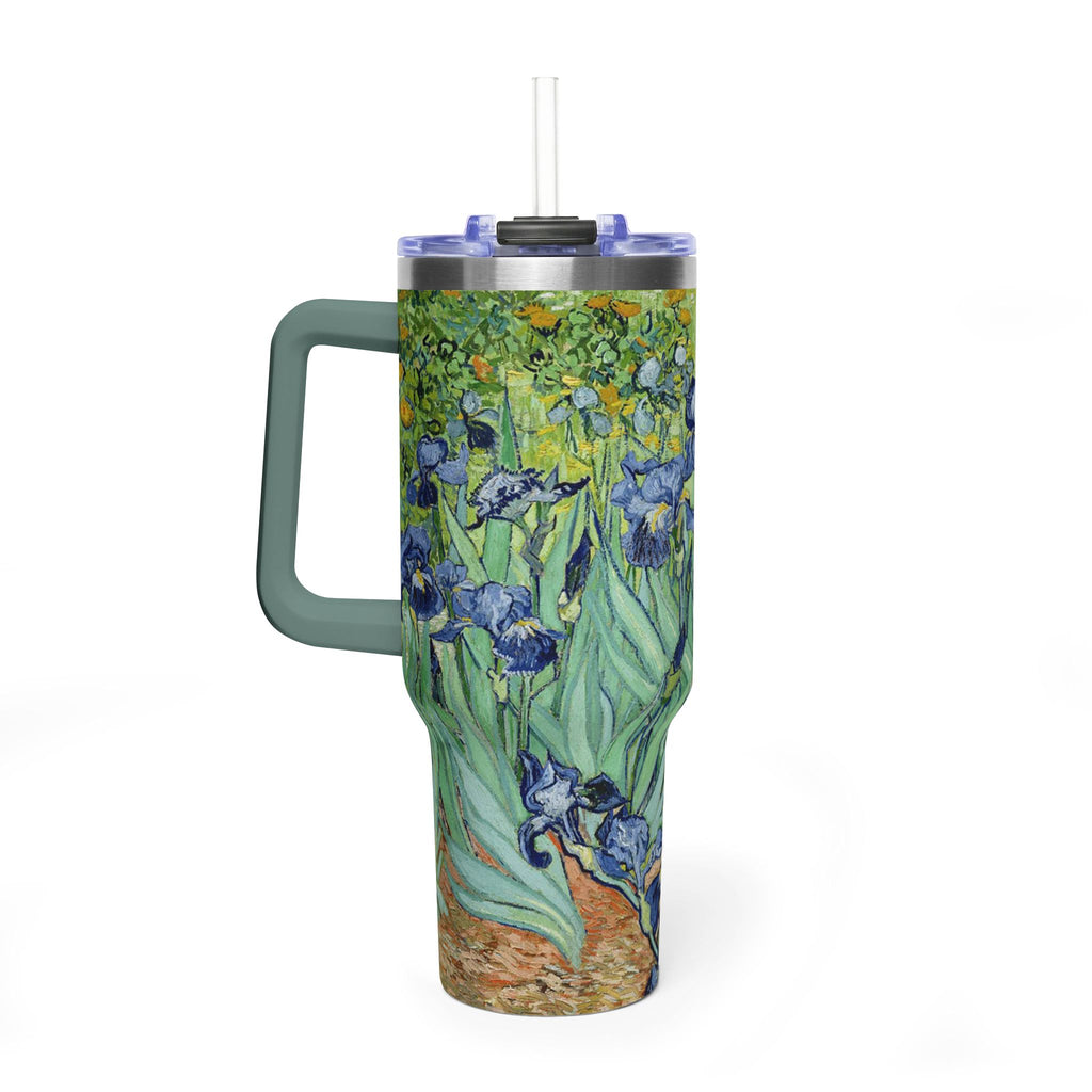 40oz Vacuum Tumbler — Van Gogh Irises Insulated Travel Mug