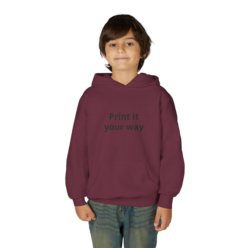 Youth Customizable White Hoodie - "Print it your way" Pullover