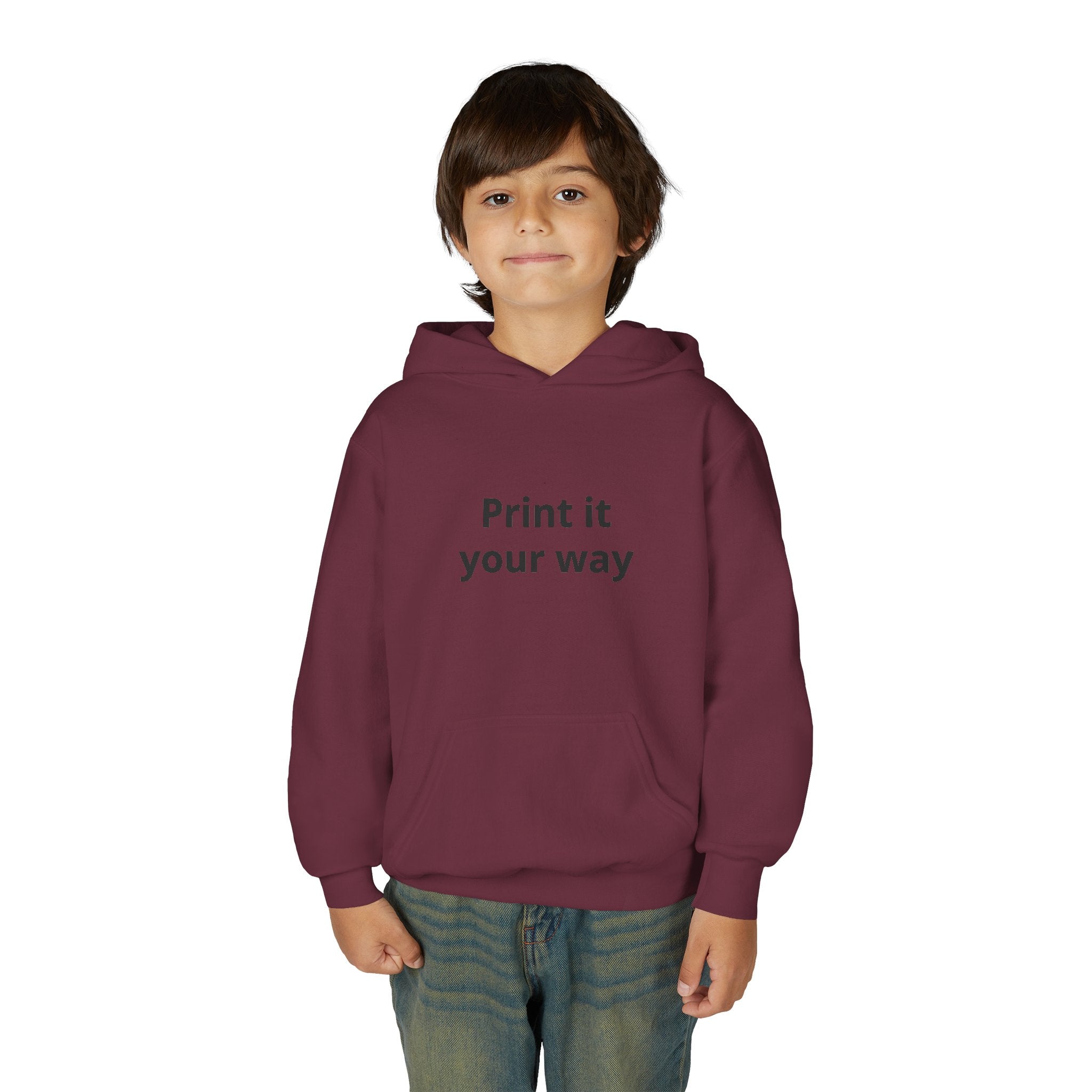 Youth Customizable White Hoodie - "Print it your way" Pullover