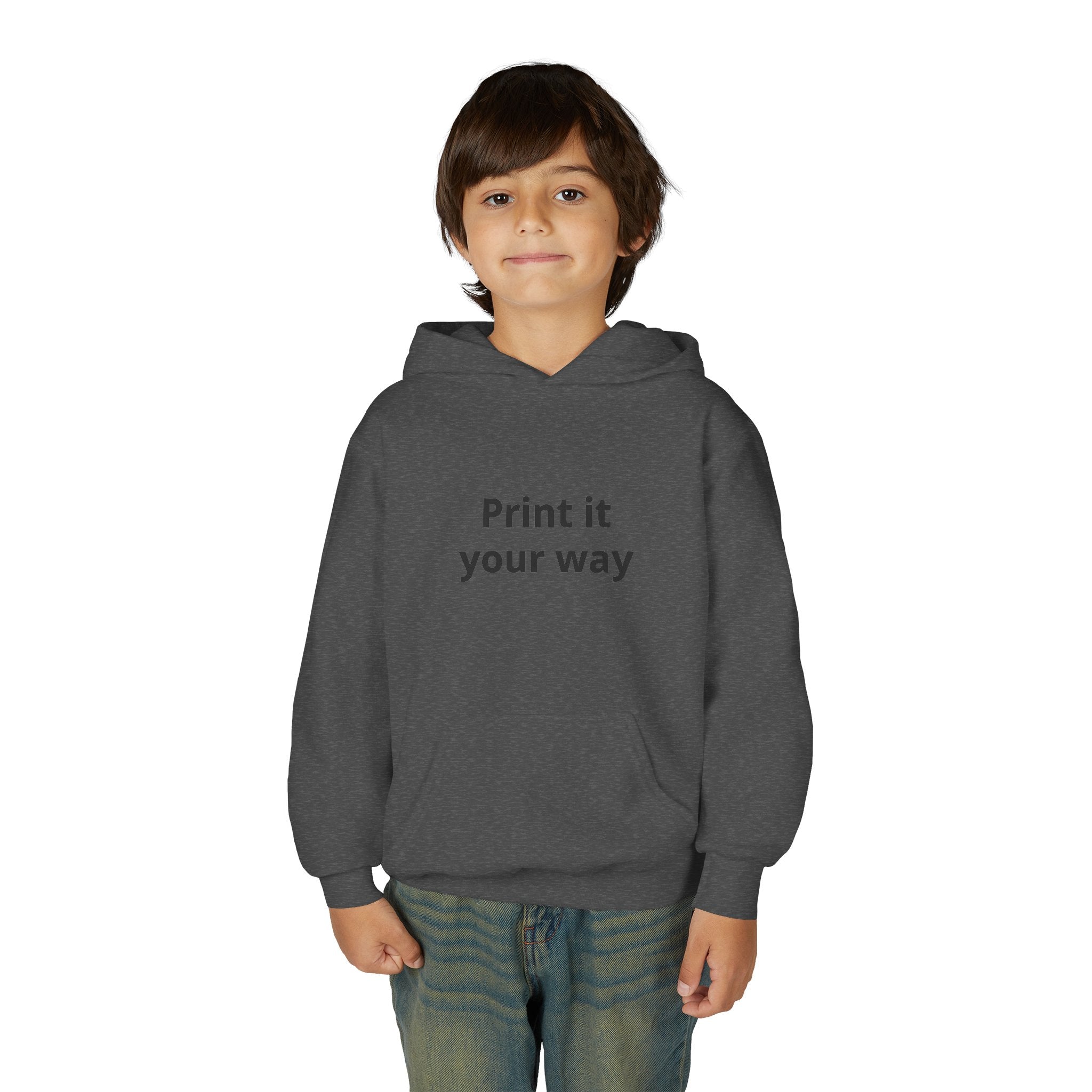 Youth Customizable White Hoodie - "Print it your way" Pullover