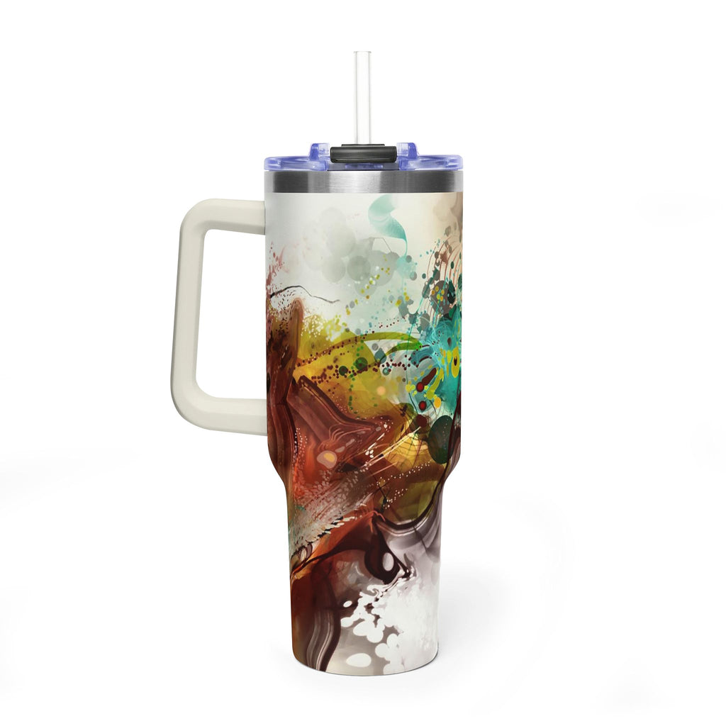 40oz Floral Abstract Vacuum Tumbler - Insulated Travel Cup