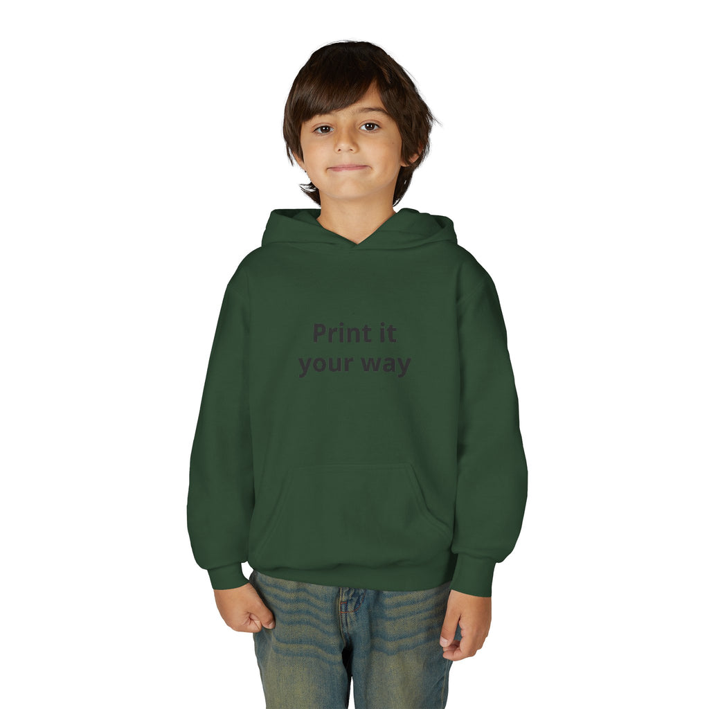 Youth Customizable White Hoodie - "Print it your way" Pullover