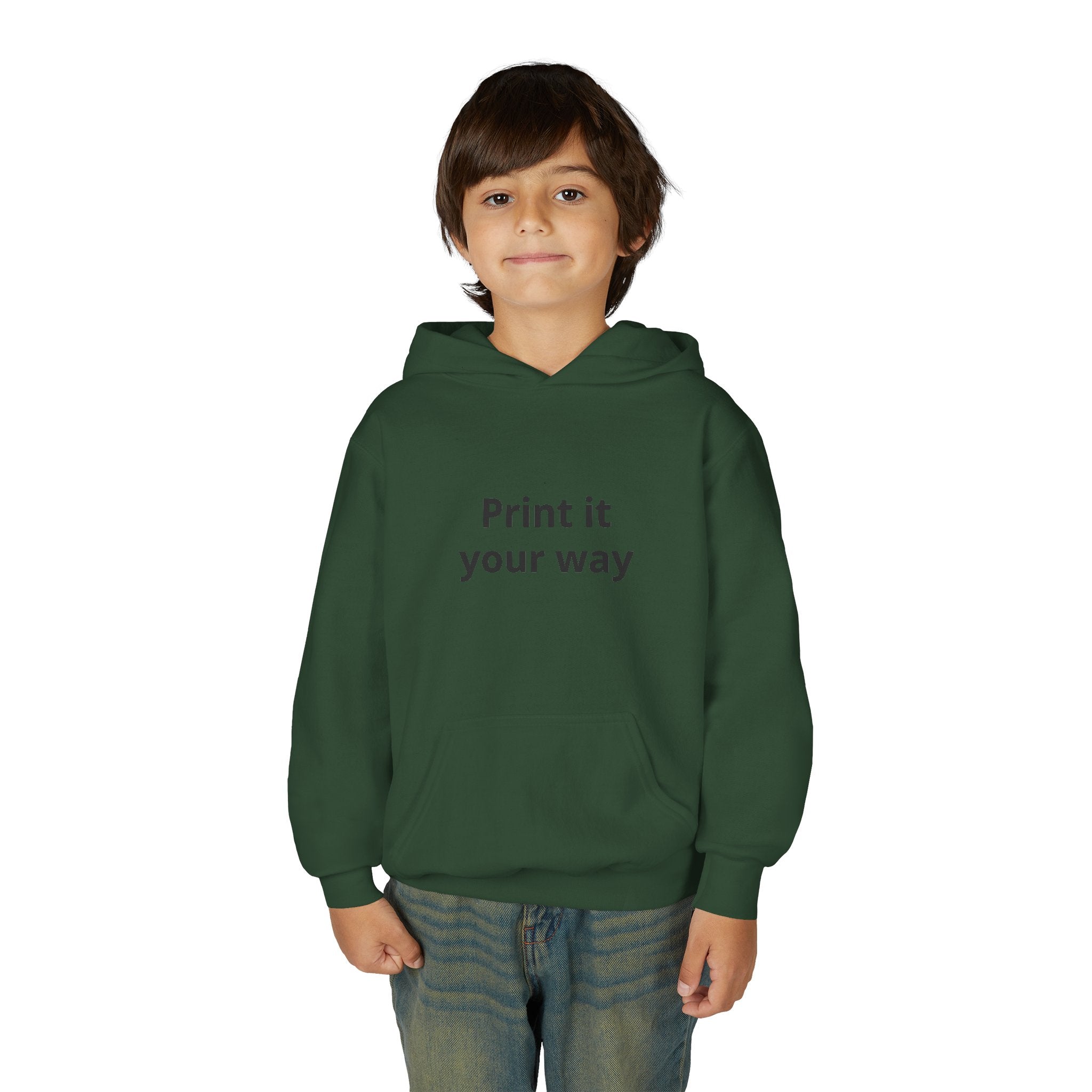 Youth Customizable White Hoodie - "Print it your way" Pullover