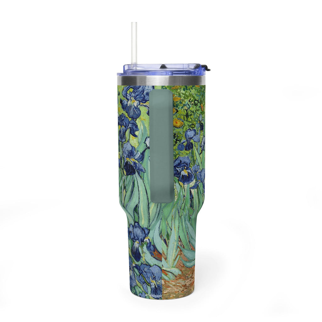 40oz Vacuum Tumbler — Van Gogh Irises Insulated Travel Mug