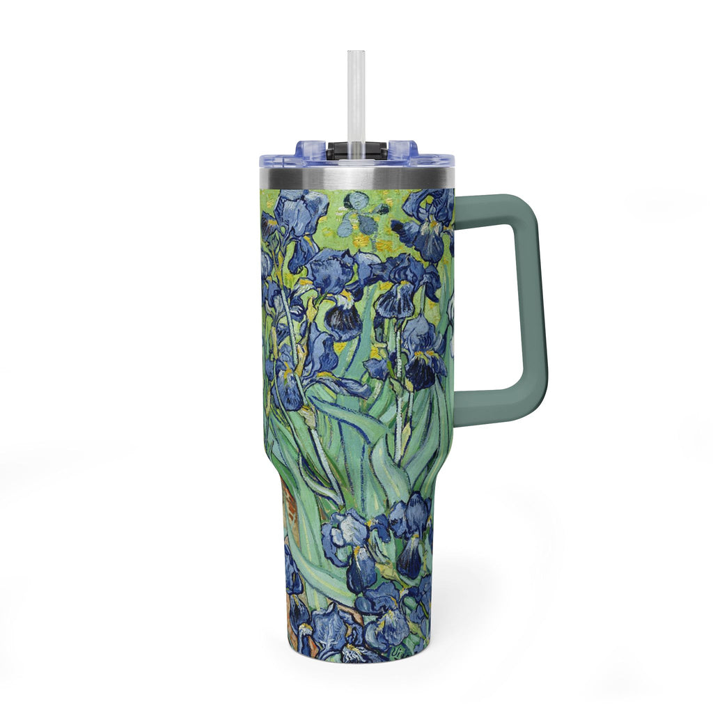 40oz Vacuum Tumbler — Van Gogh Irises Insulated Travel Mug