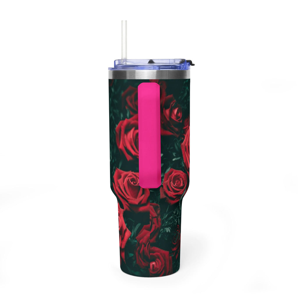 Rose Pattern 40oz Vacuum Tumbler – Insulated Floral Travel Mug