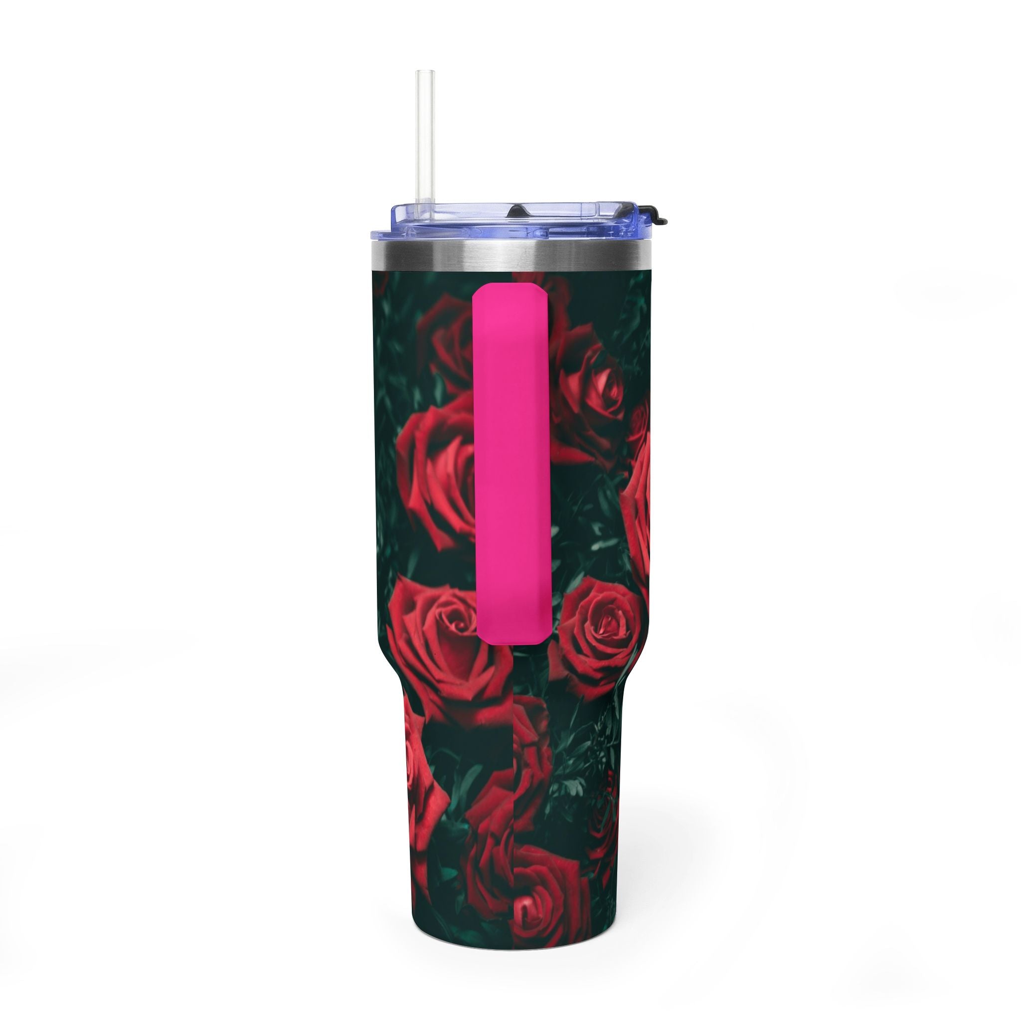 Rose Pattern 40oz Vacuum Tumbler – Insulated Floral Travel Mug