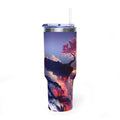 40oz Thermal Tumbler – Sunset Storm Mountain Landscape
