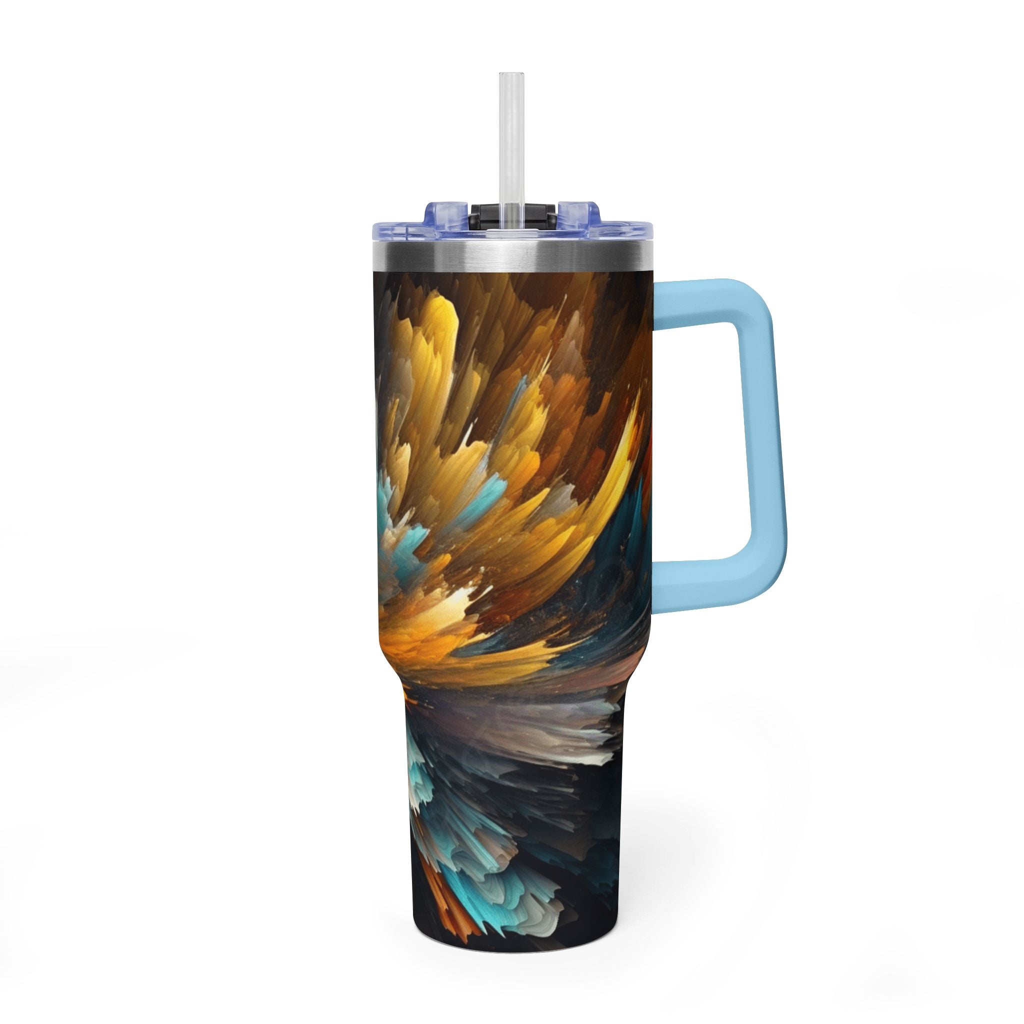40oz Vacuum Tumbler – Abstract Cosmic Swirl Insulated Travel Cup