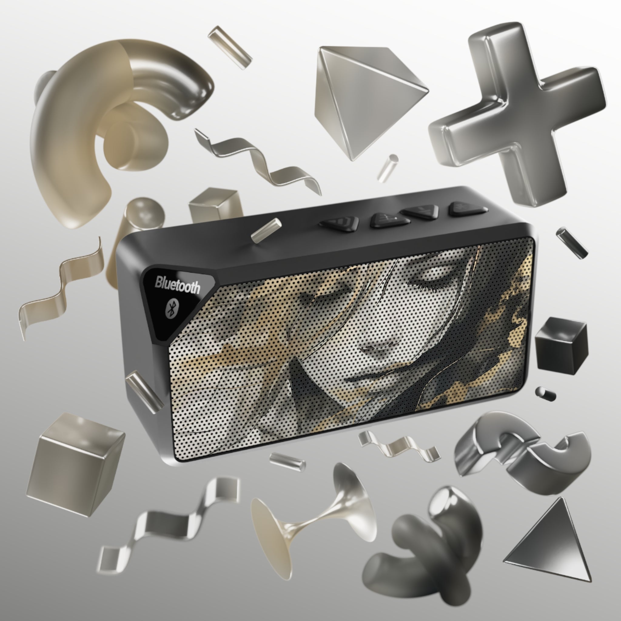 Bluetooth Speaker — Vintage Portrait Grille Design