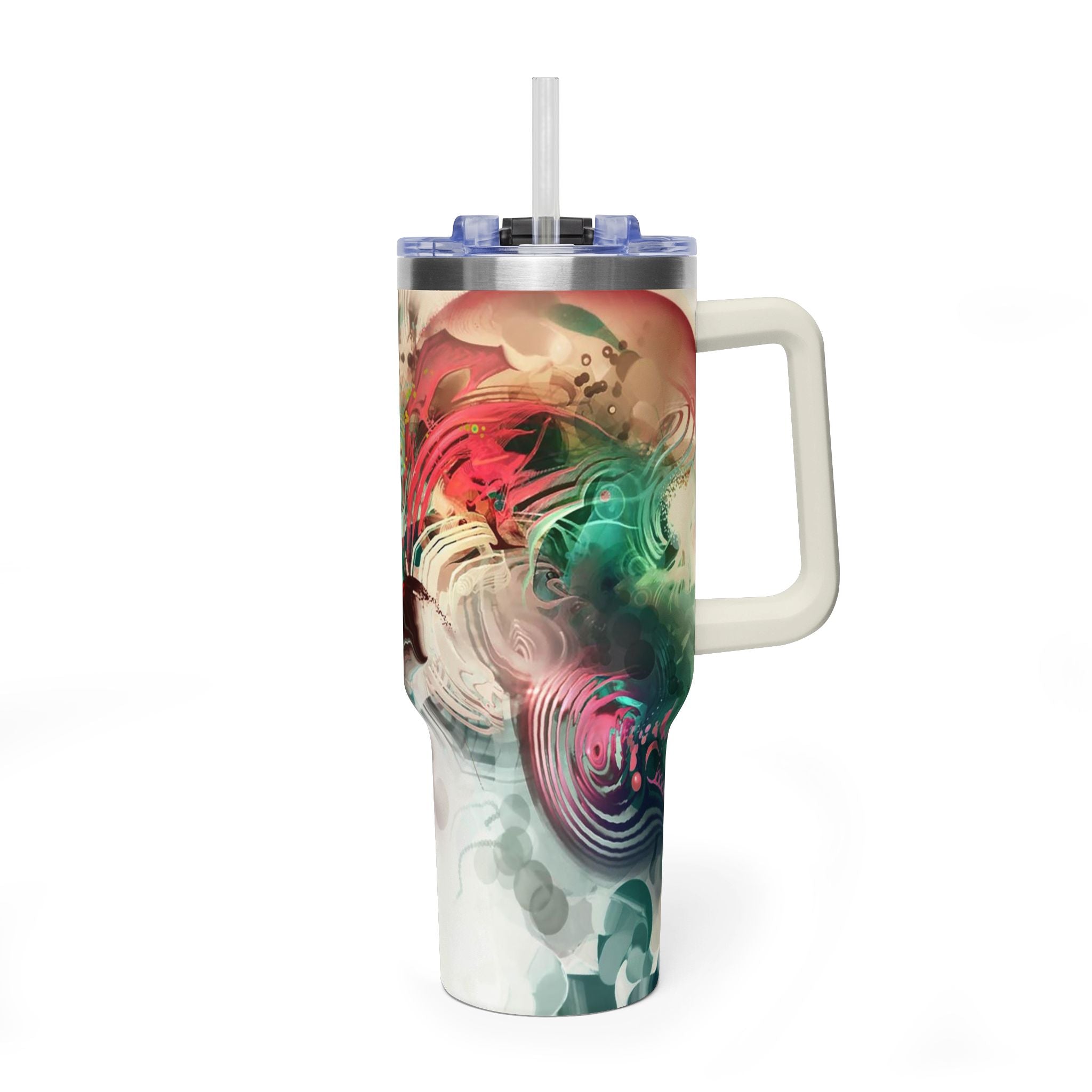 40oz Floral Abstract Vacuum Tumbler - Insulated Travel Cup