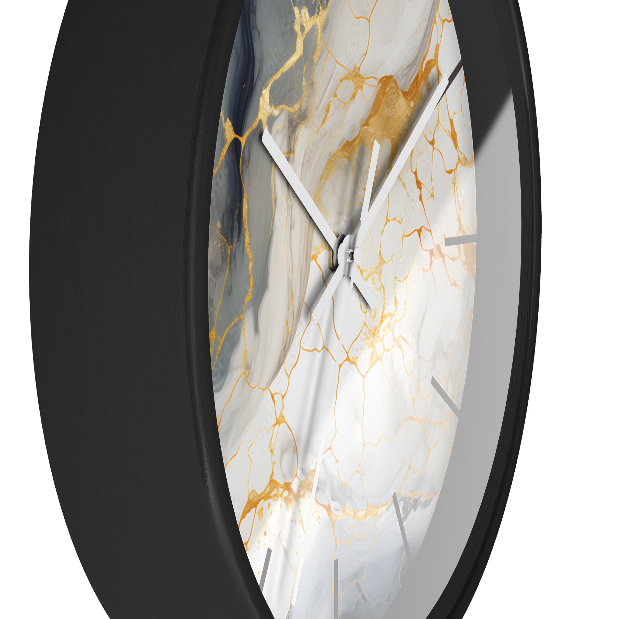 Marble Gold Accent Wall Clock — Elegant Modern Home Decor