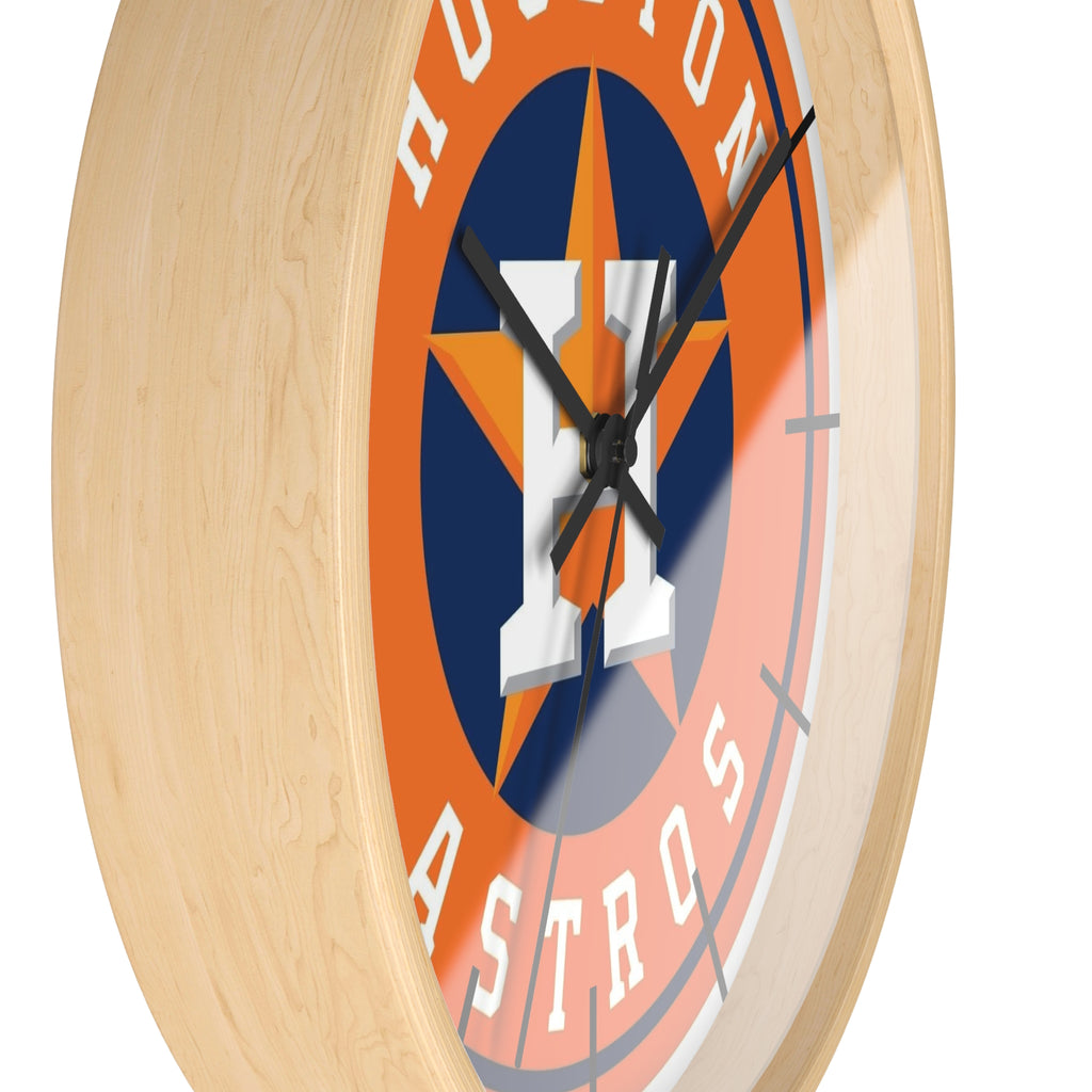 Houston Astros Wall Clock — Retro Team Logo Baseball Clock for Fans