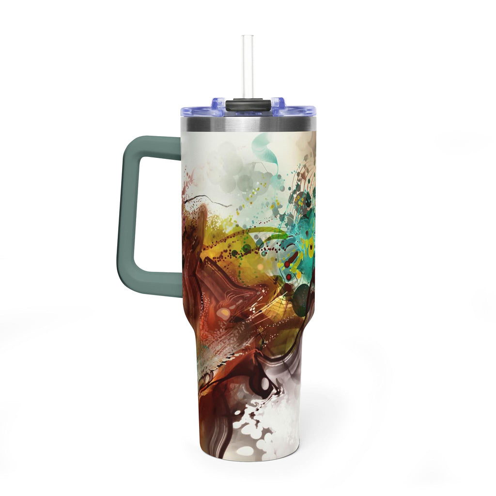 40oz Floral Abstract Vacuum Tumbler - Insulated Travel Cup
