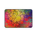 Psychedelic Stained Glass Desk Mat — Colorful Abstract Mousepad for Office & Gaming