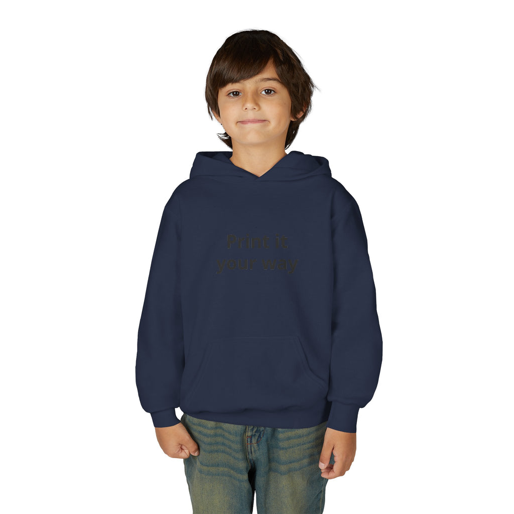 Youth Customizable White Hoodie - "Print it your way" Pullover