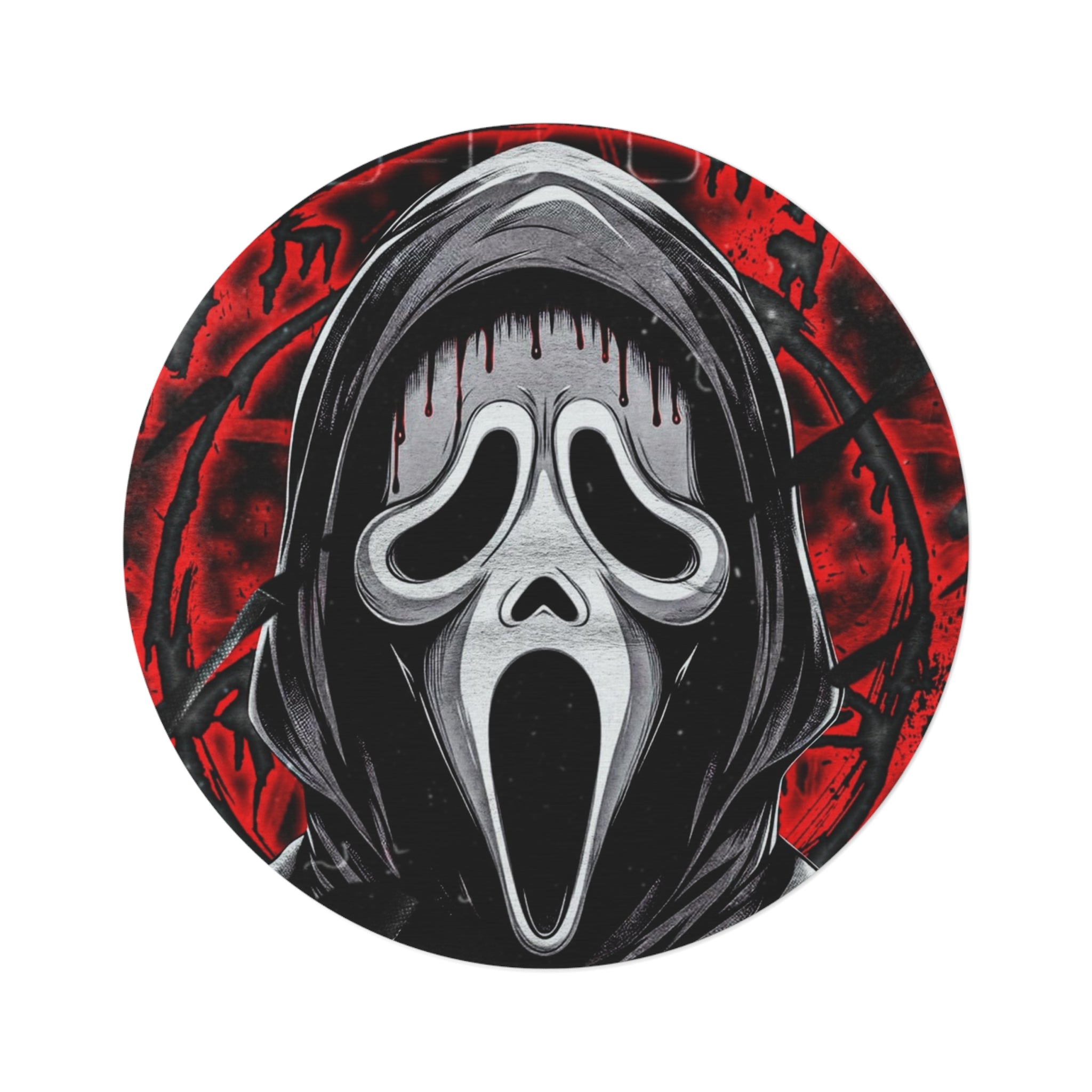 Scream Mask Round Rug