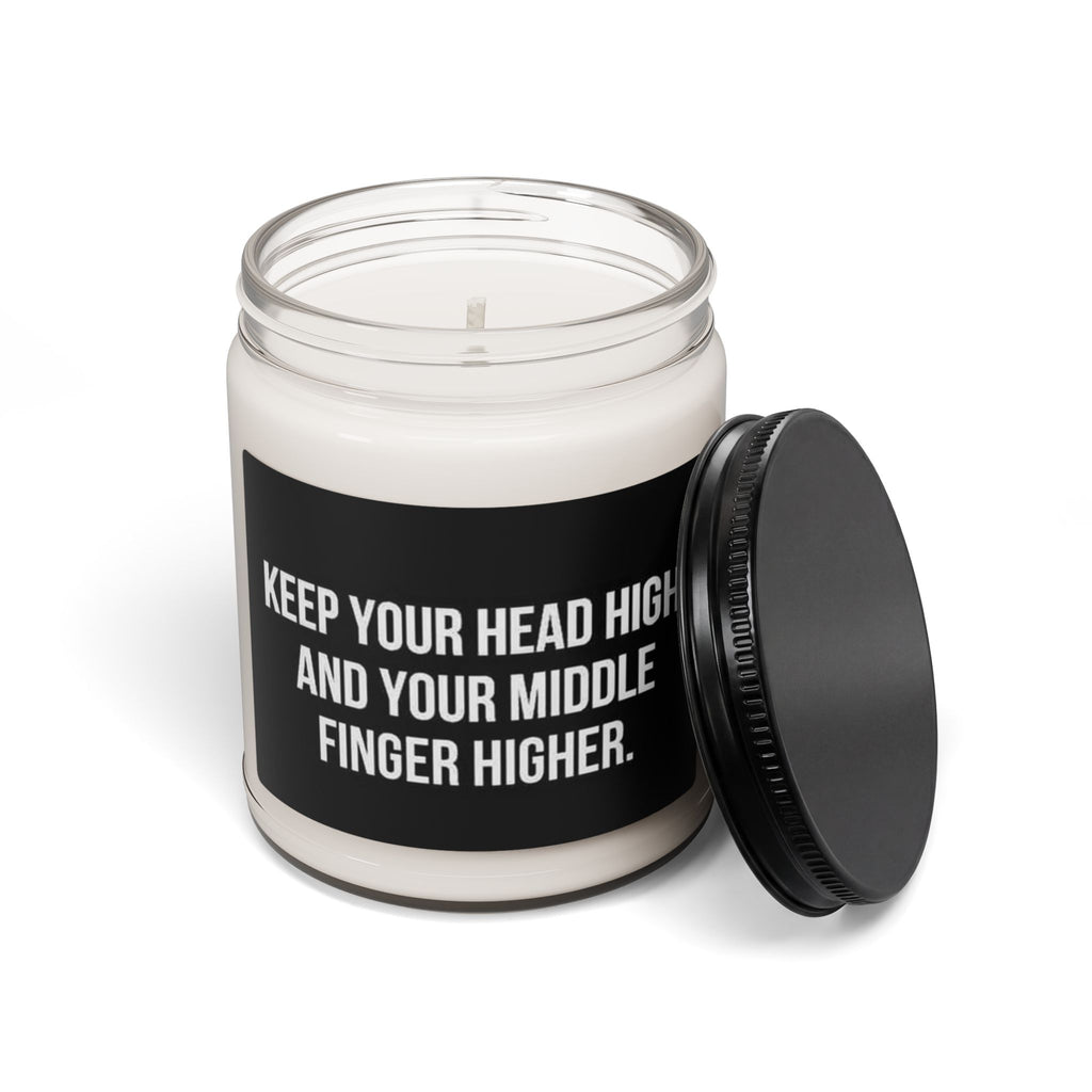 Keep Your Head High Soy Candle — 9oz Scented Jar (Keep Your Middle Finger Higher)