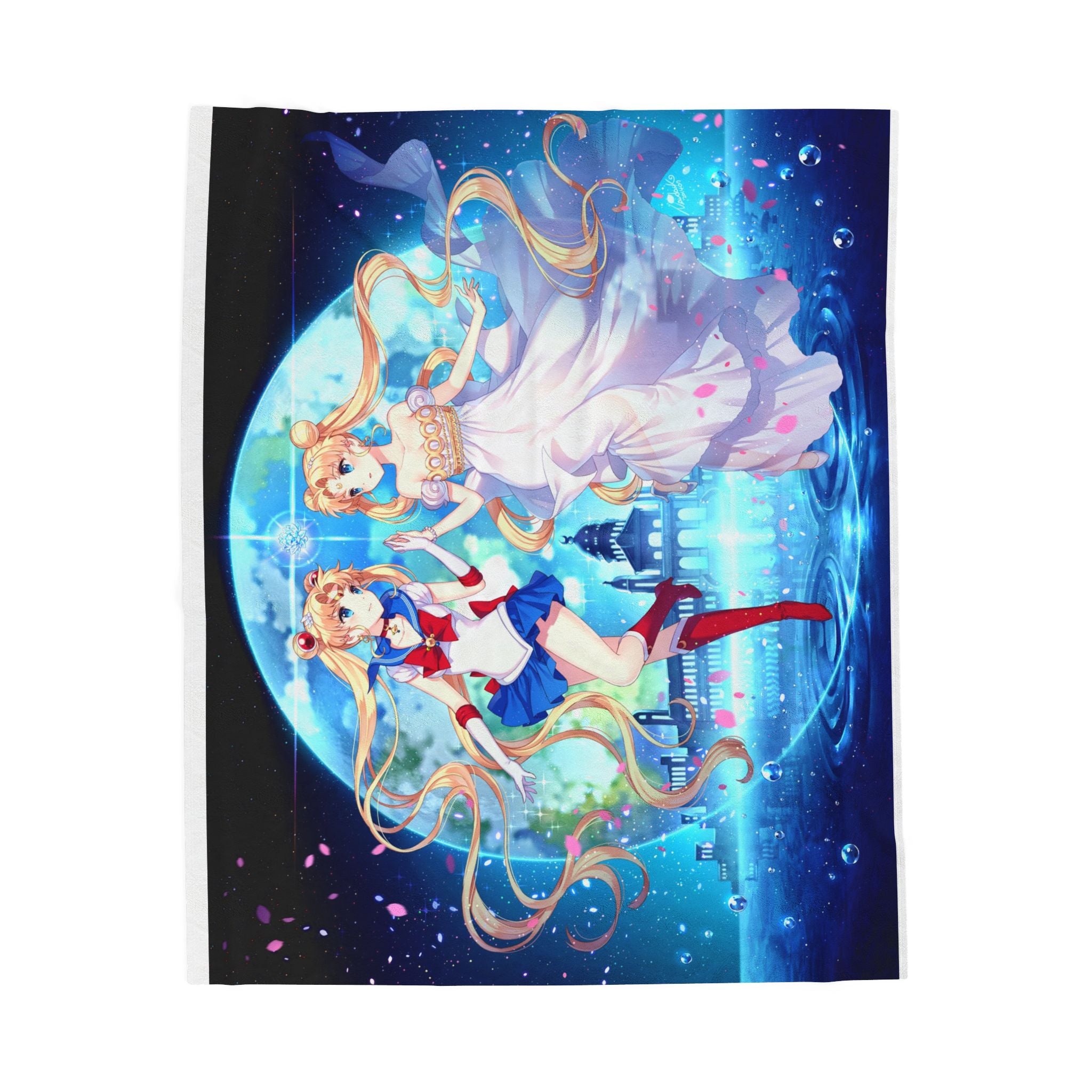Sailor Moon Velveteen Plush Blanket — Anime Moonlit Throw