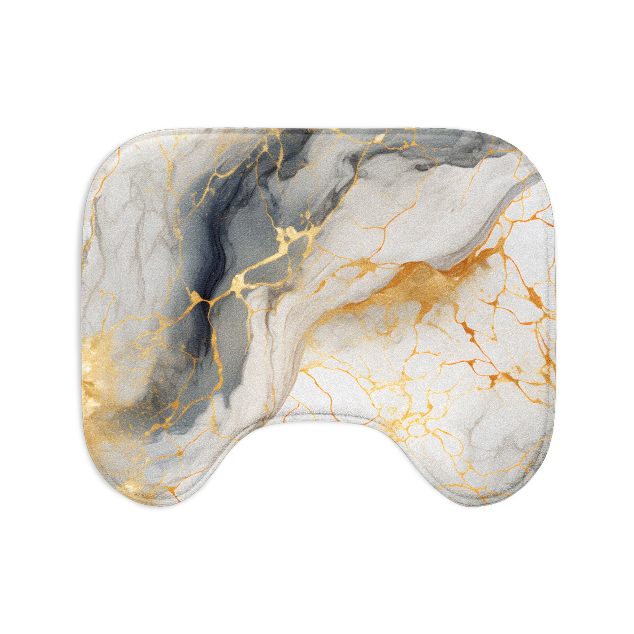Marble Gold Bath Mat 3-Piece Set — Luxury Grey & Gold Marble Bathroom Rugs