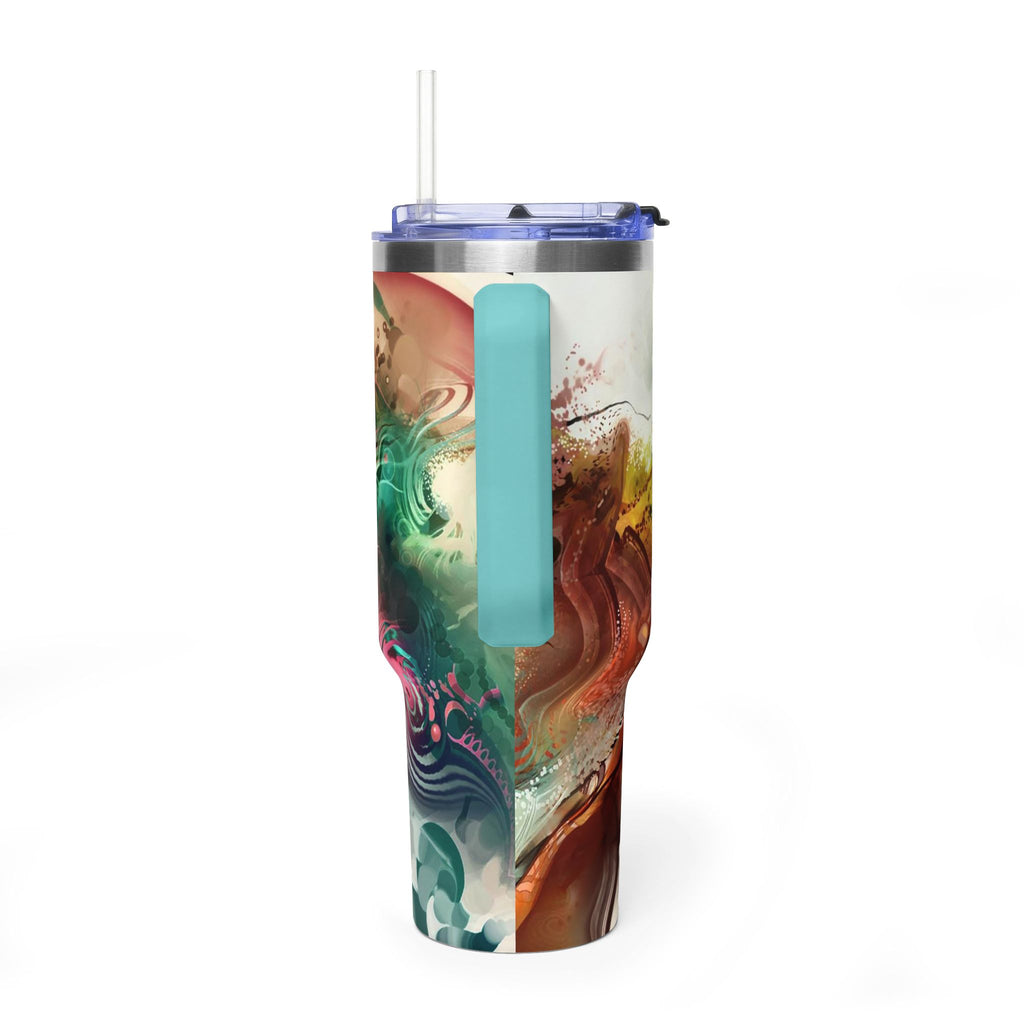 40oz Floral Abstract Vacuum Tumbler - Insulated Travel Cup