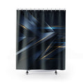 Dark Blue Geometric Shower Curtain — Modern Bathroom Decor