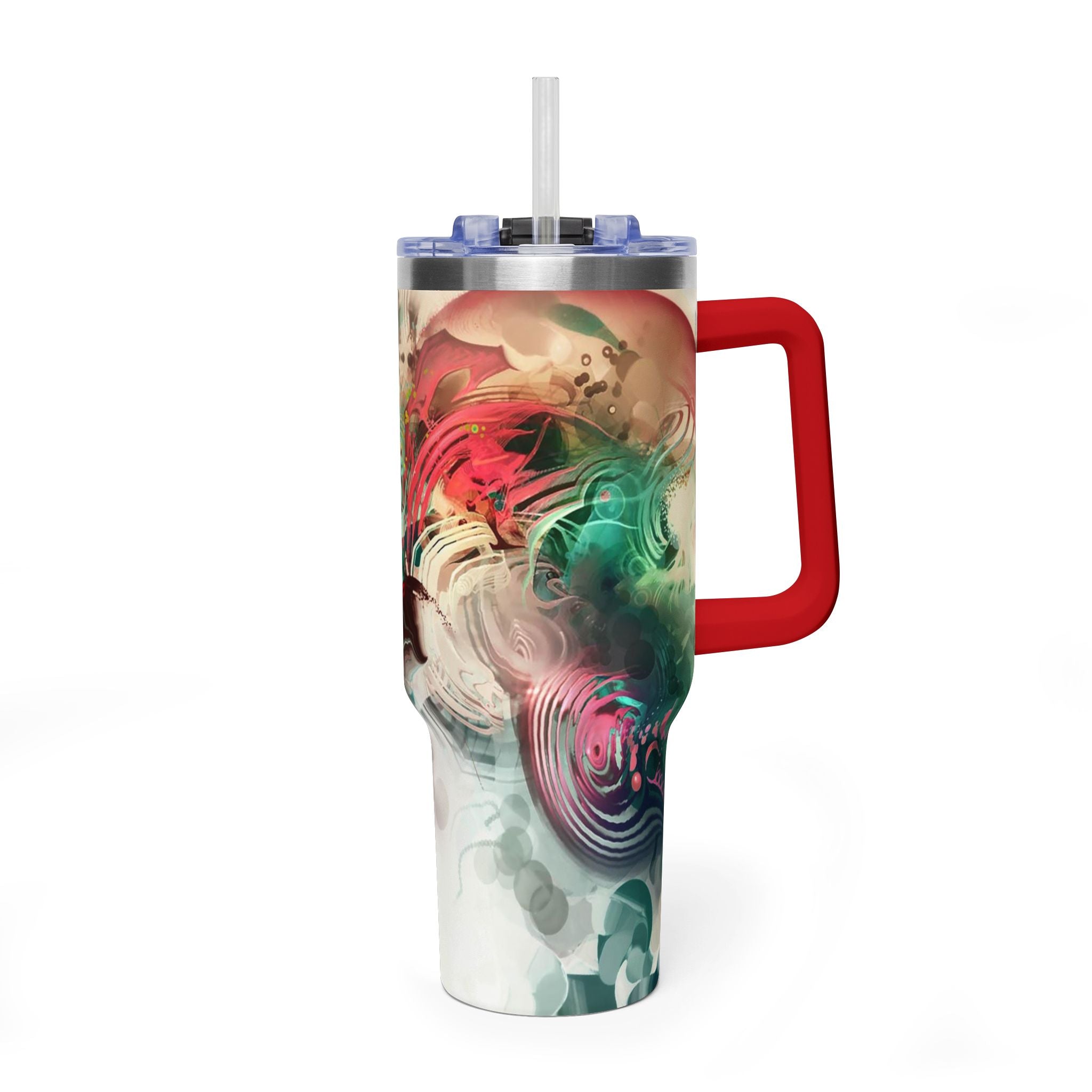 40oz Floral Abstract Vacuum Tumbler - Insulated Travel Cup