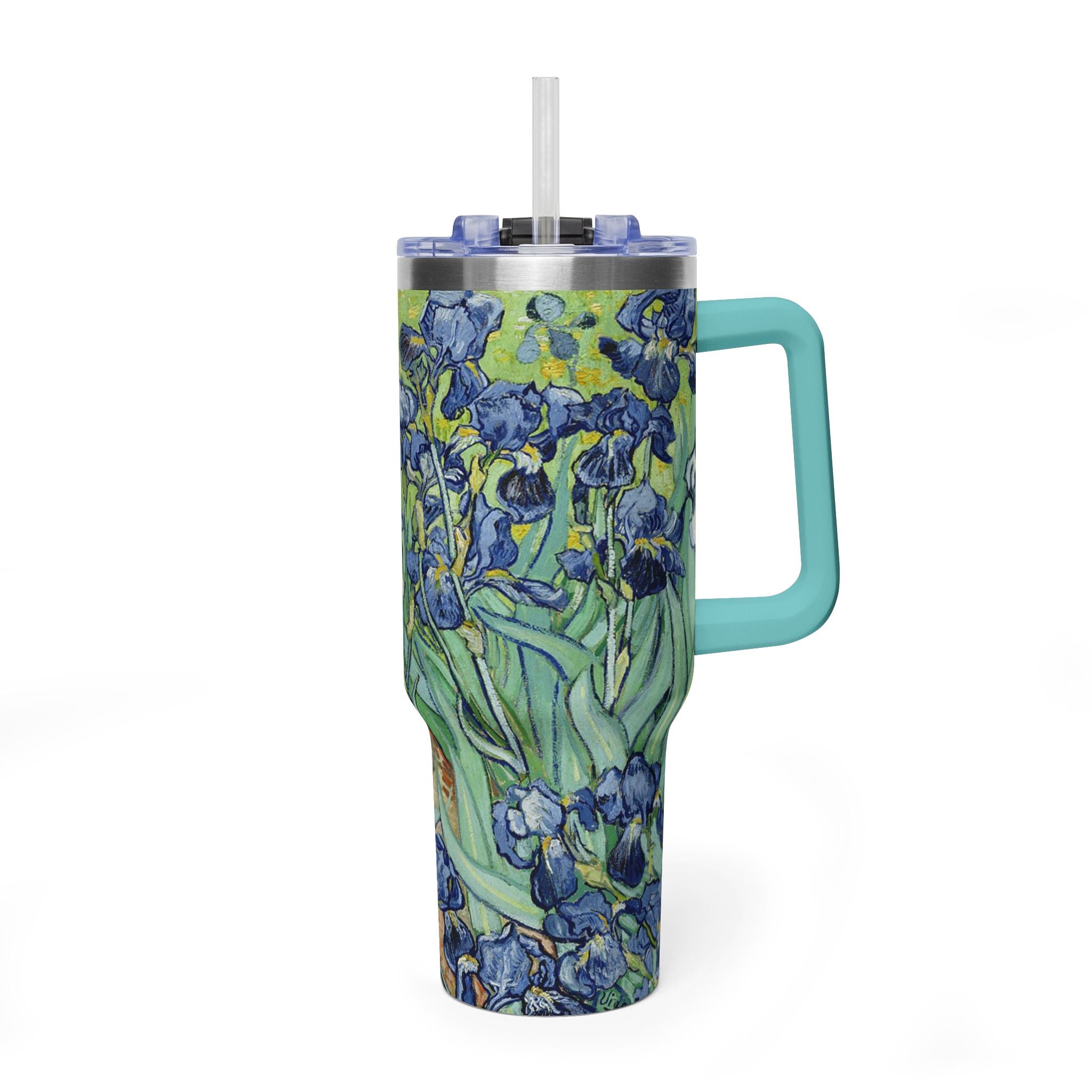 40oz Vacuum Tumbler — Van Gogh Irises Insulated Travel Mug
