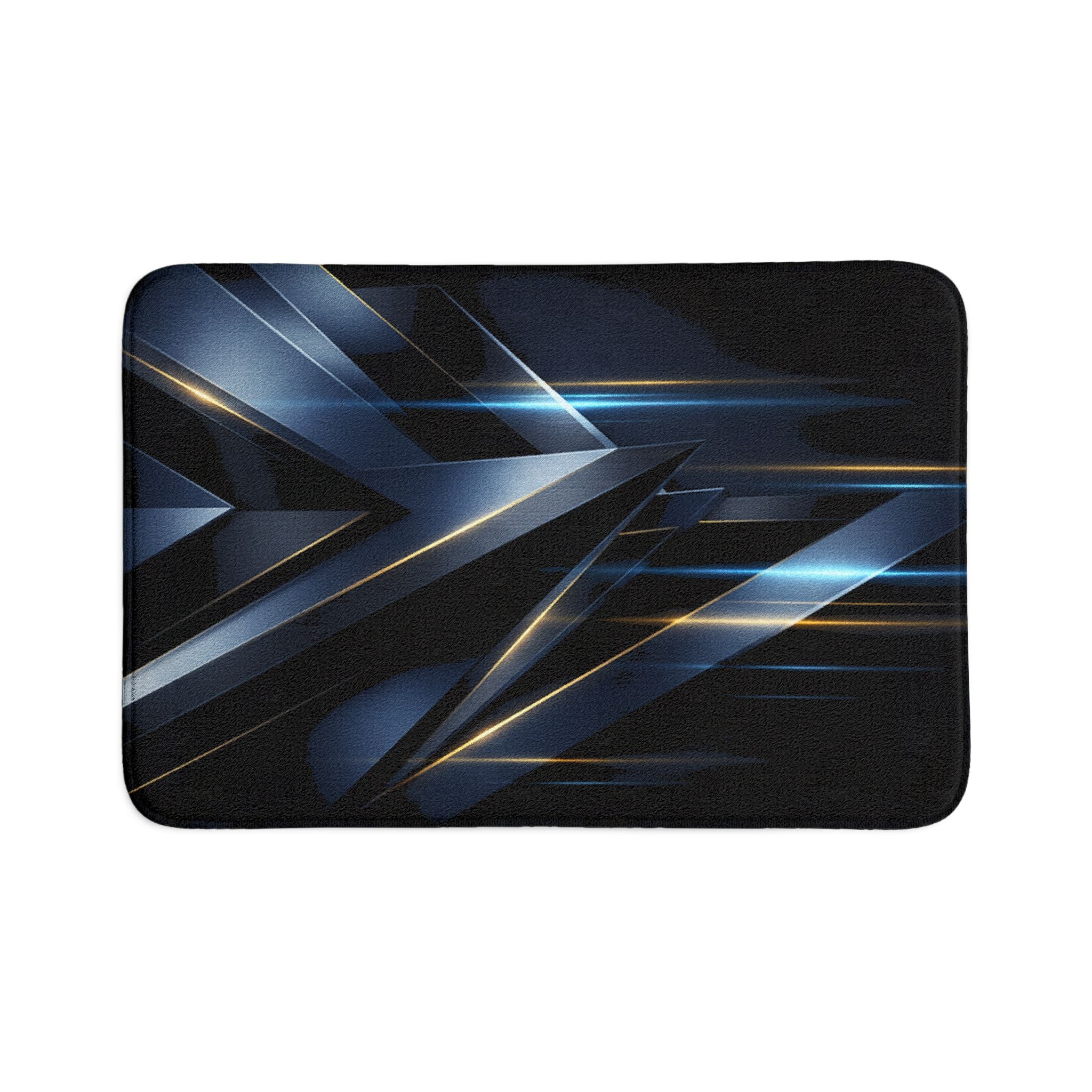 Geometric Blue Arrow Bath Mat Set (3-Piece)