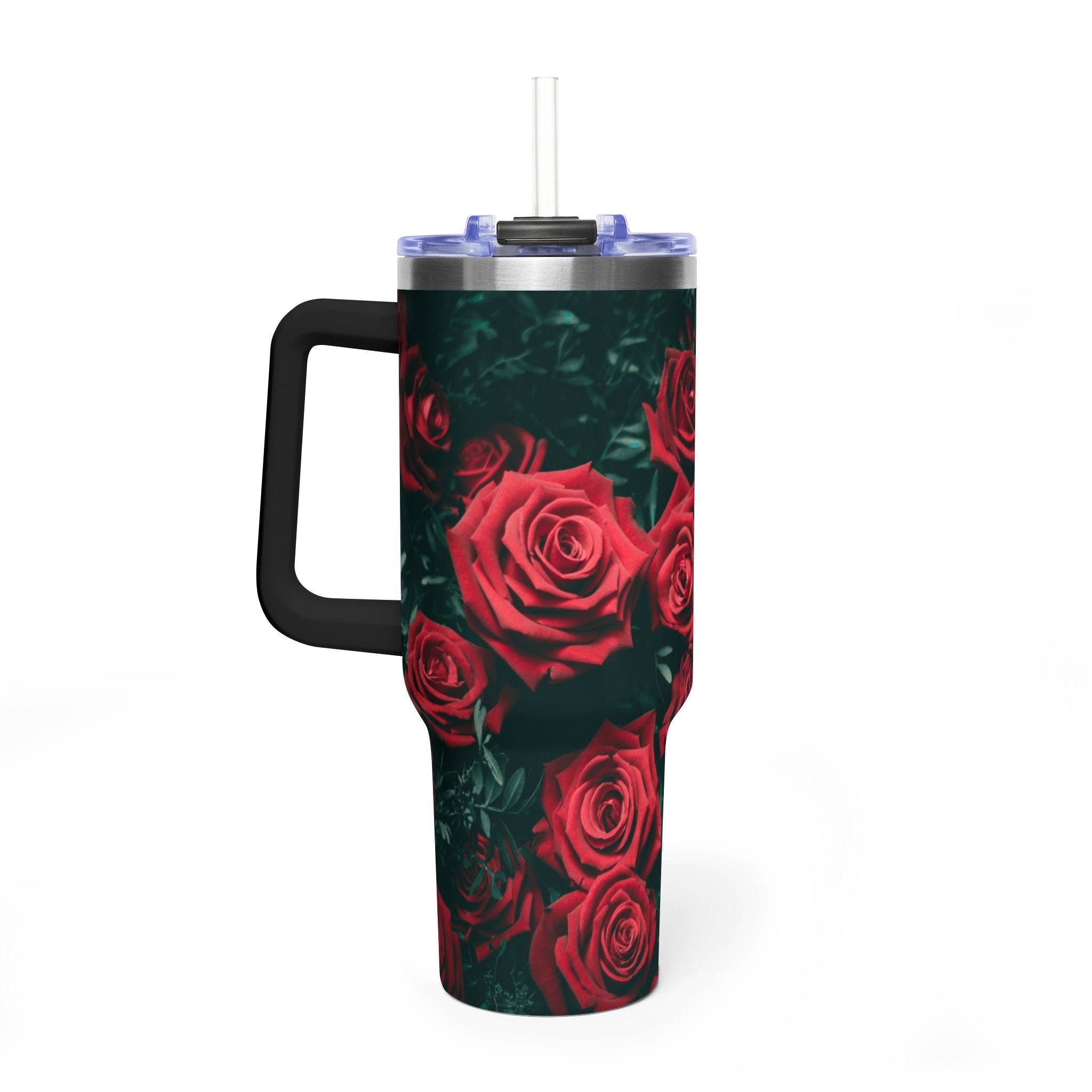 Rose Pattern 40oz Vacuum Tumbler – Insulated Floral Travel Mug