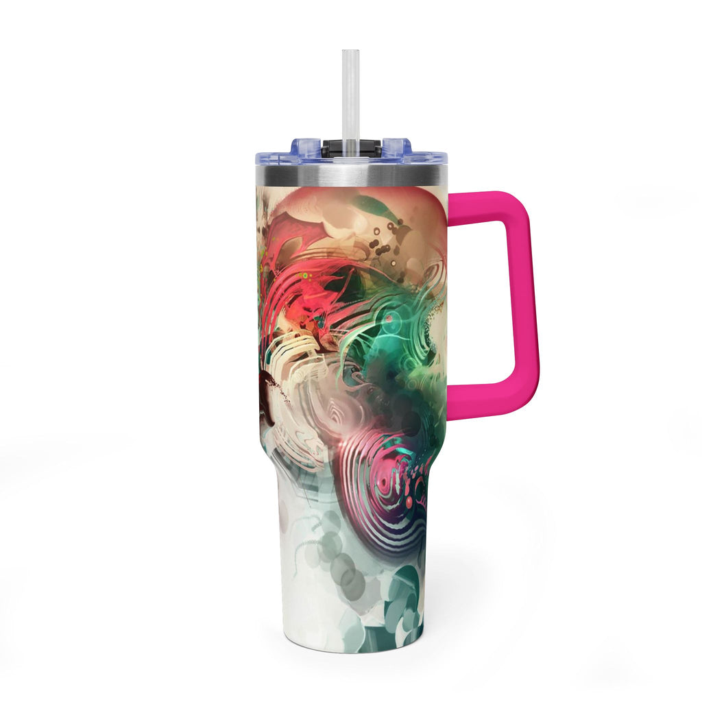 40oz Floral Abstract Vacuum Tumbler - Insulated Travel Cup