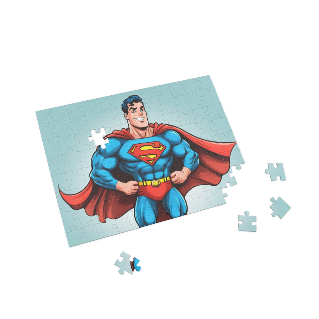 Superhero Jigsaw Puzzle — Retro Superman Illustration (96/252/500/1000 pcs)