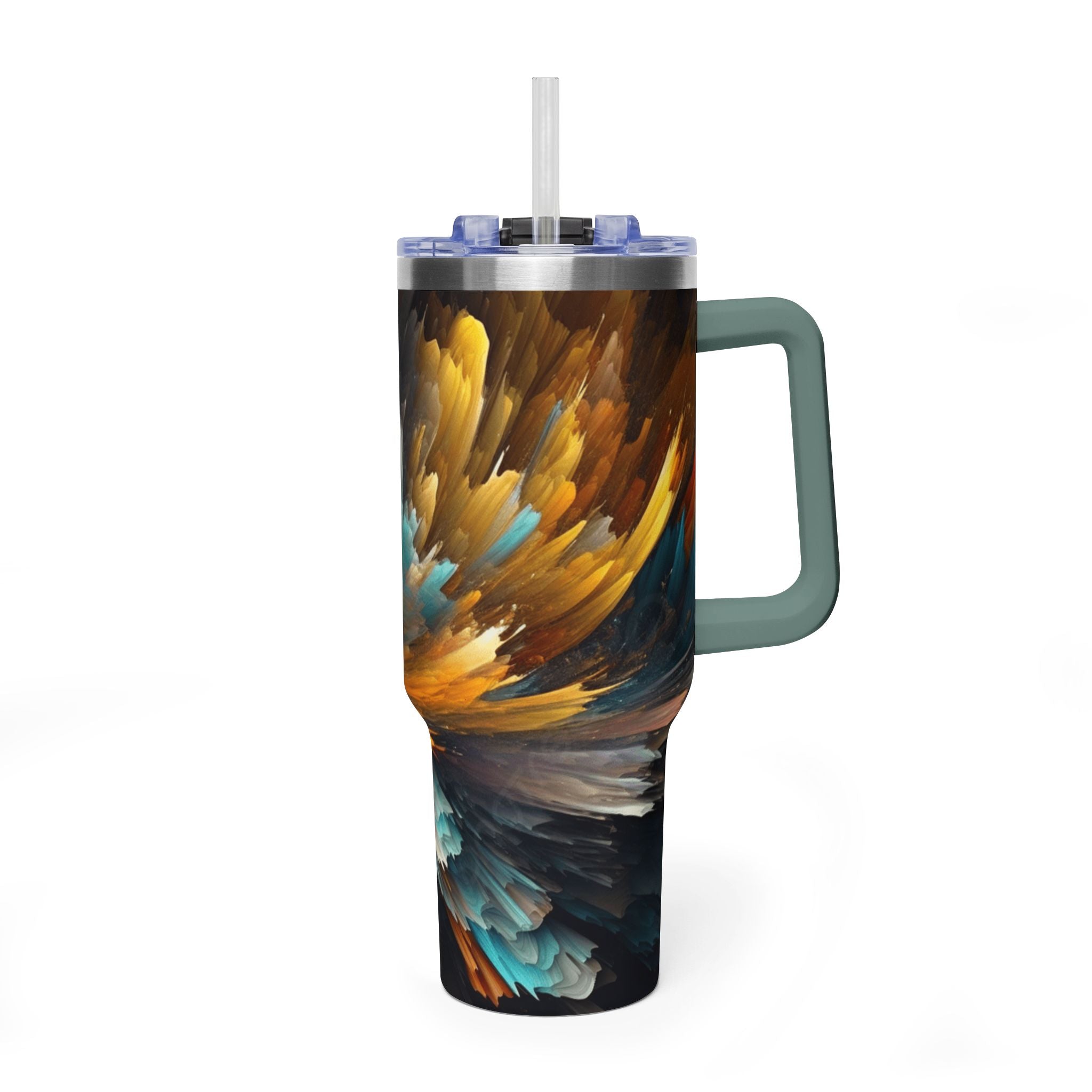 40oz Vacuum Tumbler – Abstract Cosmic Swirl Insulated Travel Cup