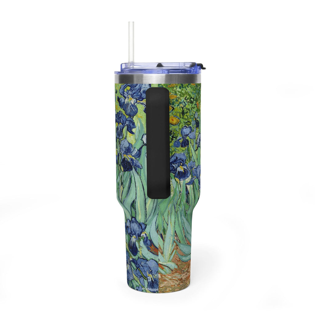 40oz Vacuum Tumbler — Van Gogh Irises Insulated Travel Mug