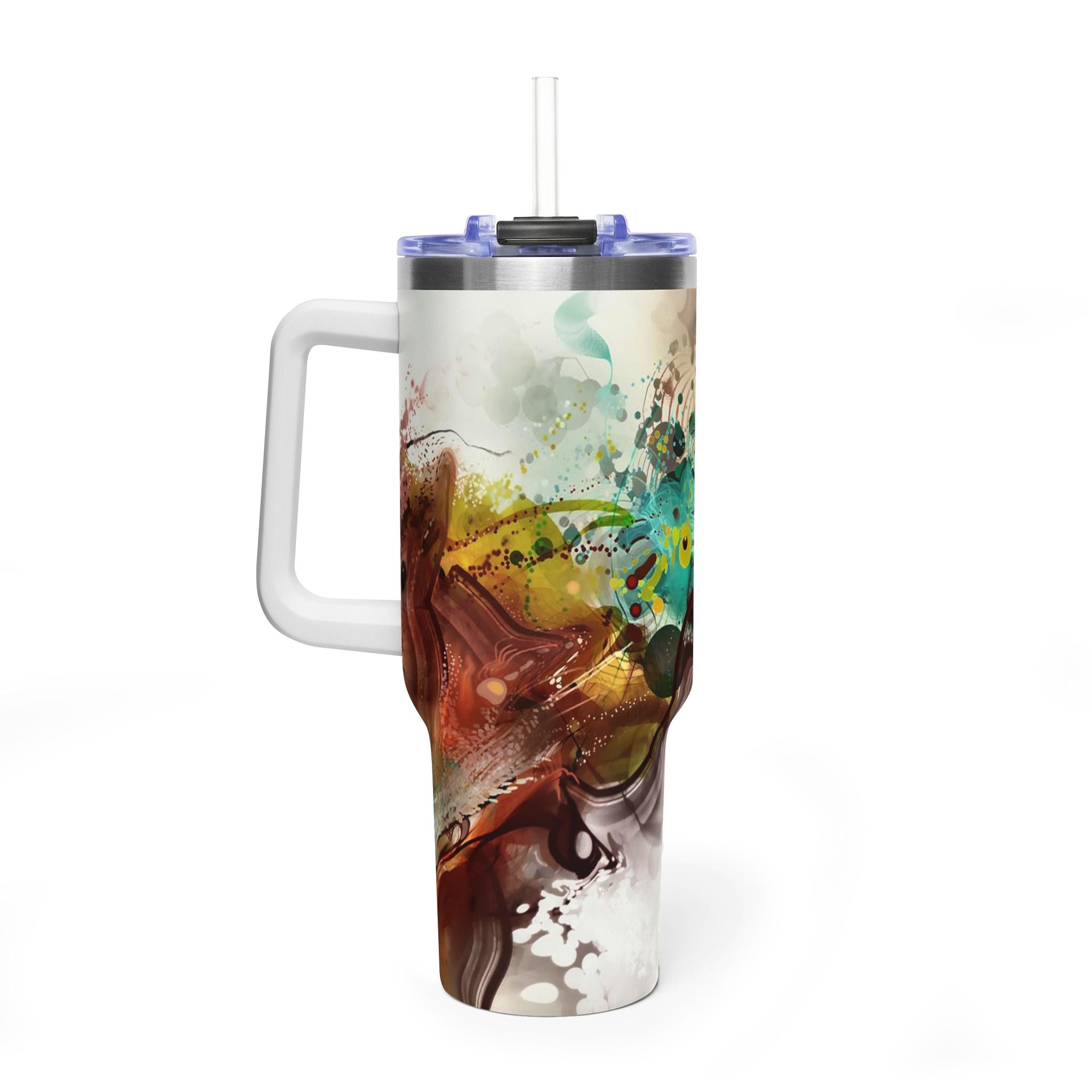 40oz Floral Abstract Vacuum Tumbler - Insulated Travel Cup