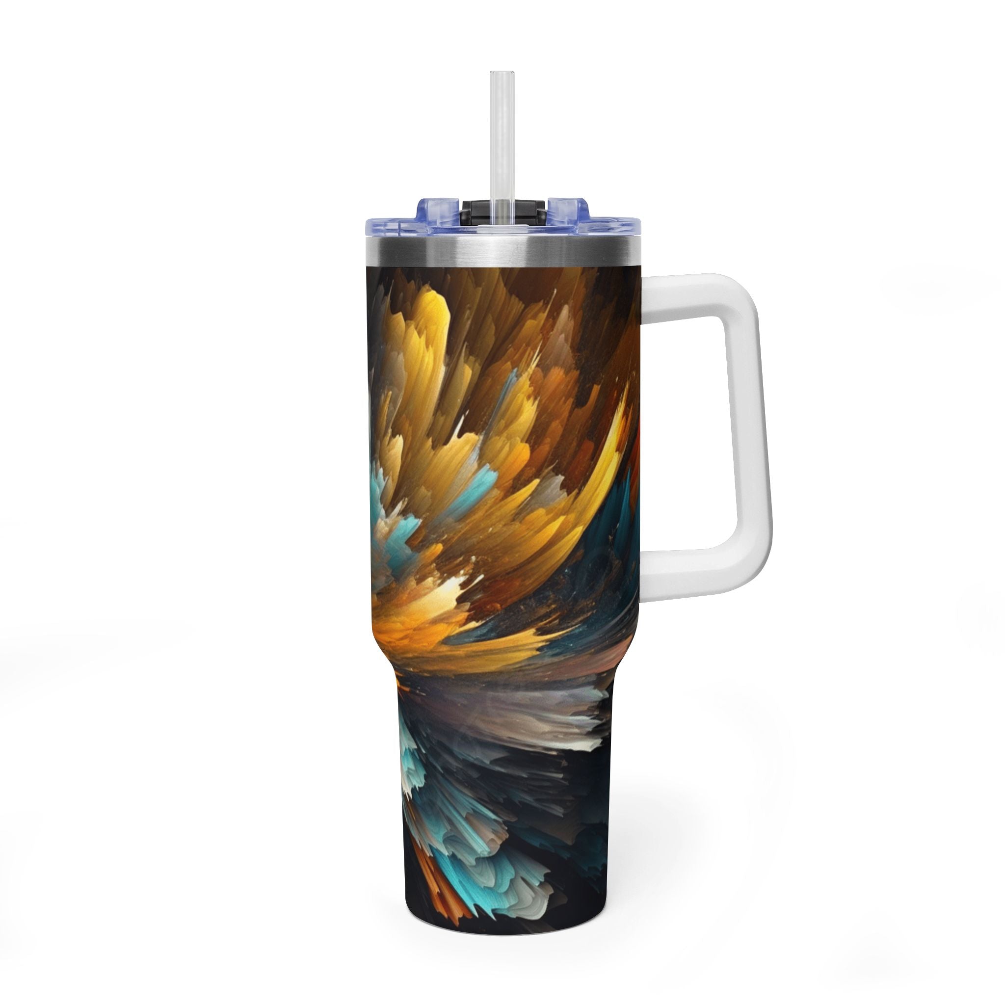 40oz Vacuum Tumbler – Abstract Cosmic Swirl Insulated Travel Cup