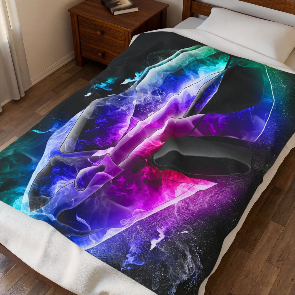 Smoky Neon Car Velveteen Plush Blanket — Velveteen Throw