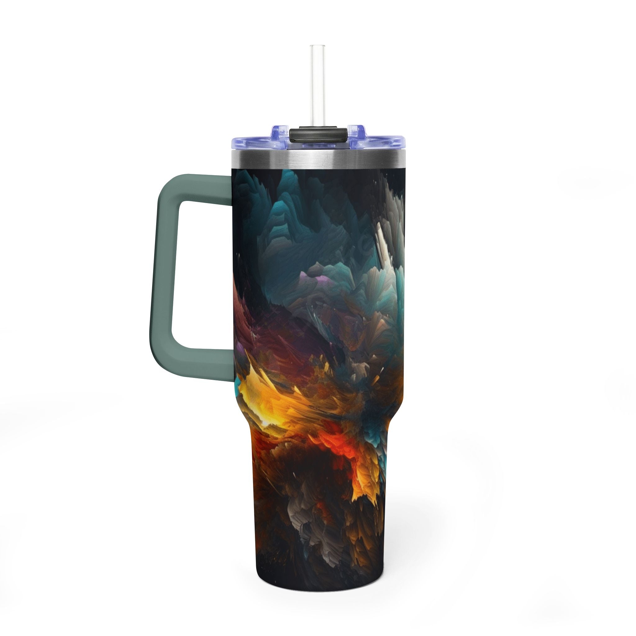 40oz Vacuum Tumbler – Abstract Cosmic Swirl Insulated Travel Cup