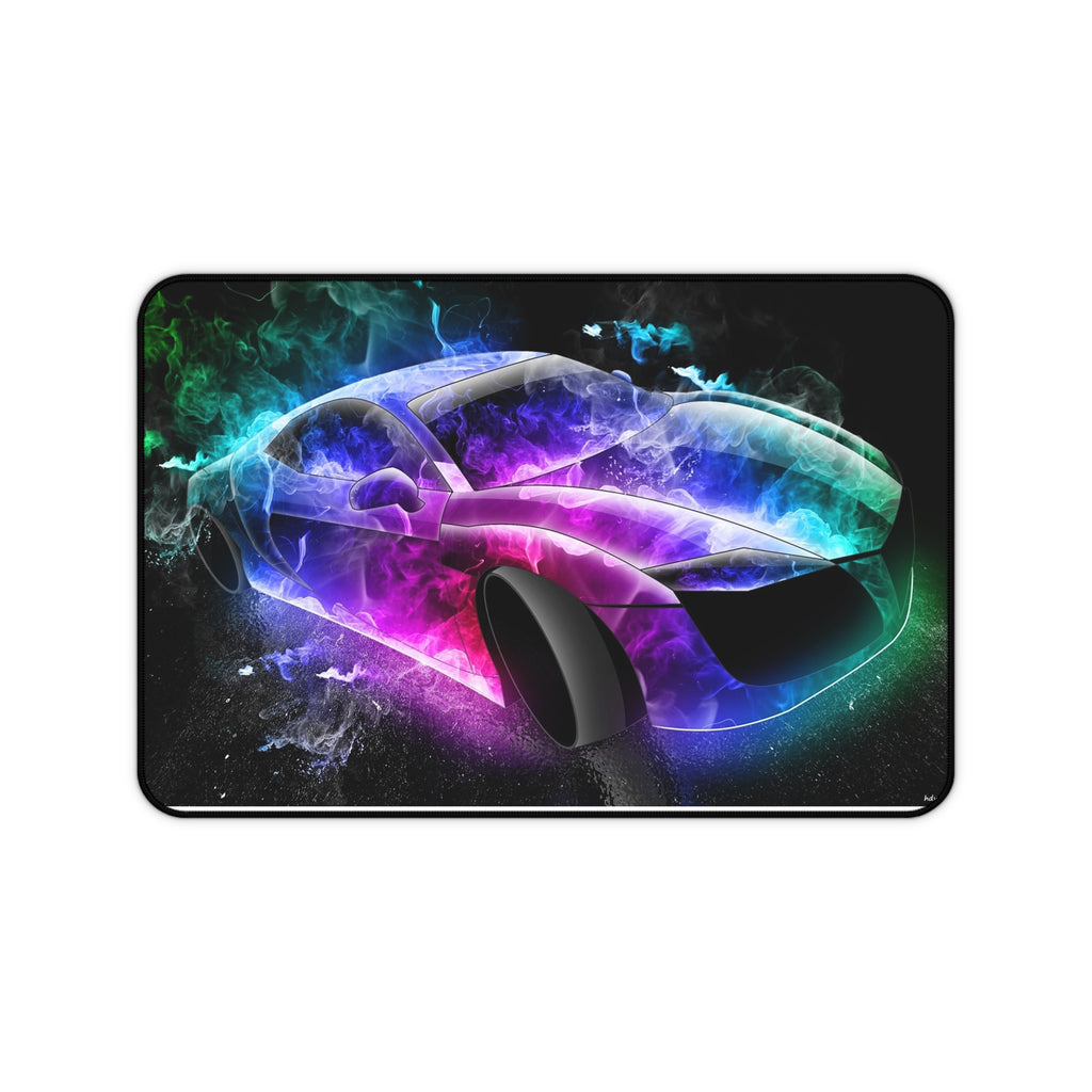 Gaming Desk Mat — Neon Smoke Sports Car Mouse Pad