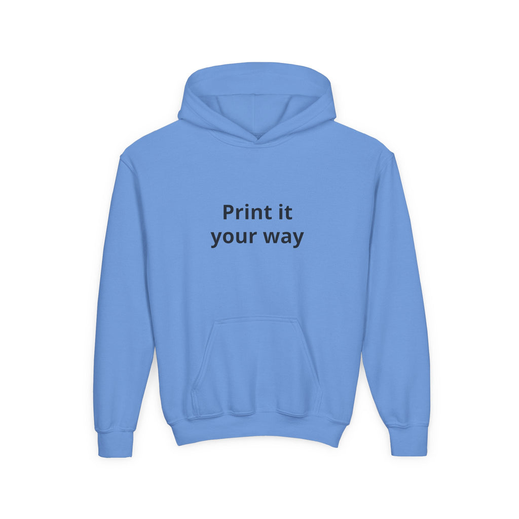 Youth Customizable White Hoodie - "Print it your way" Pullover