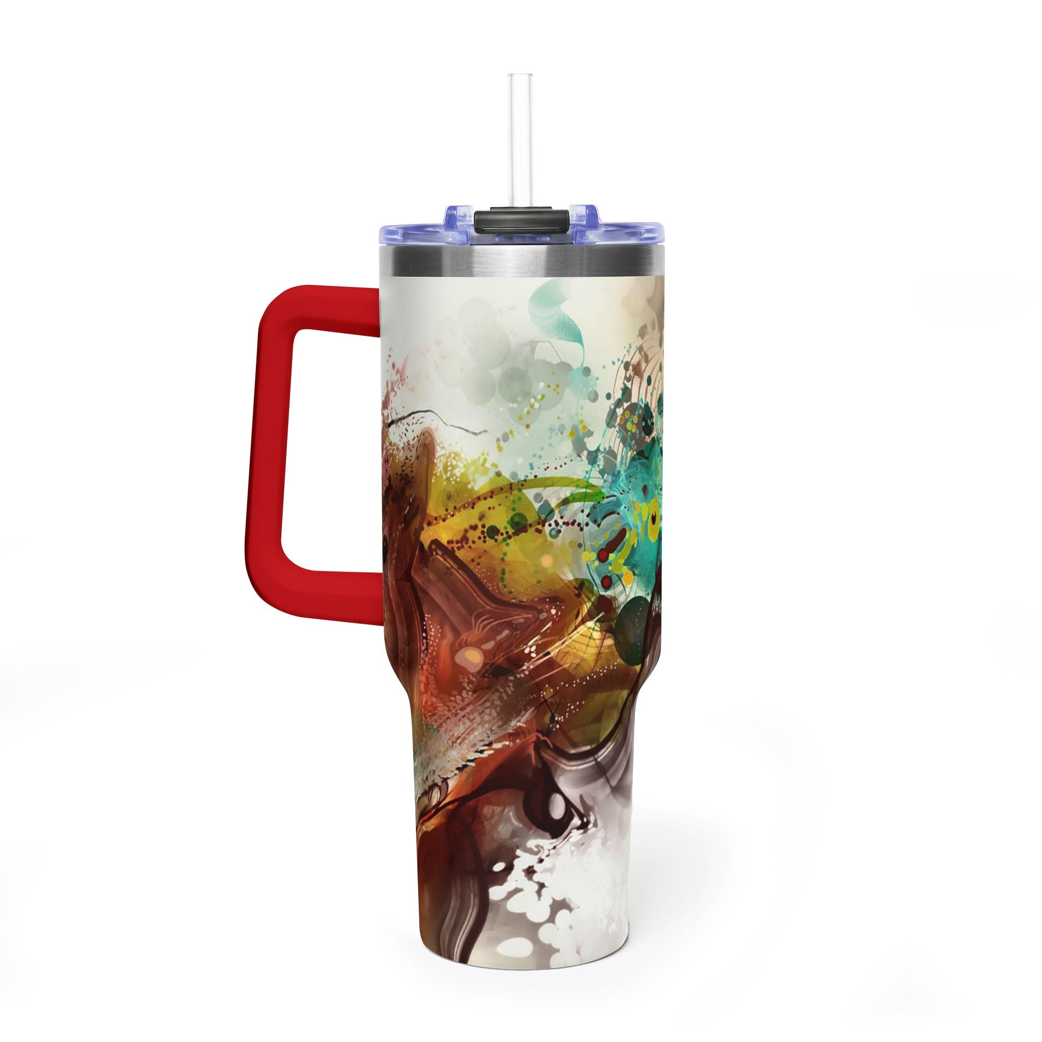 40oz Floral Abstract Vacuum Tumbler - Insulated Travel Cup