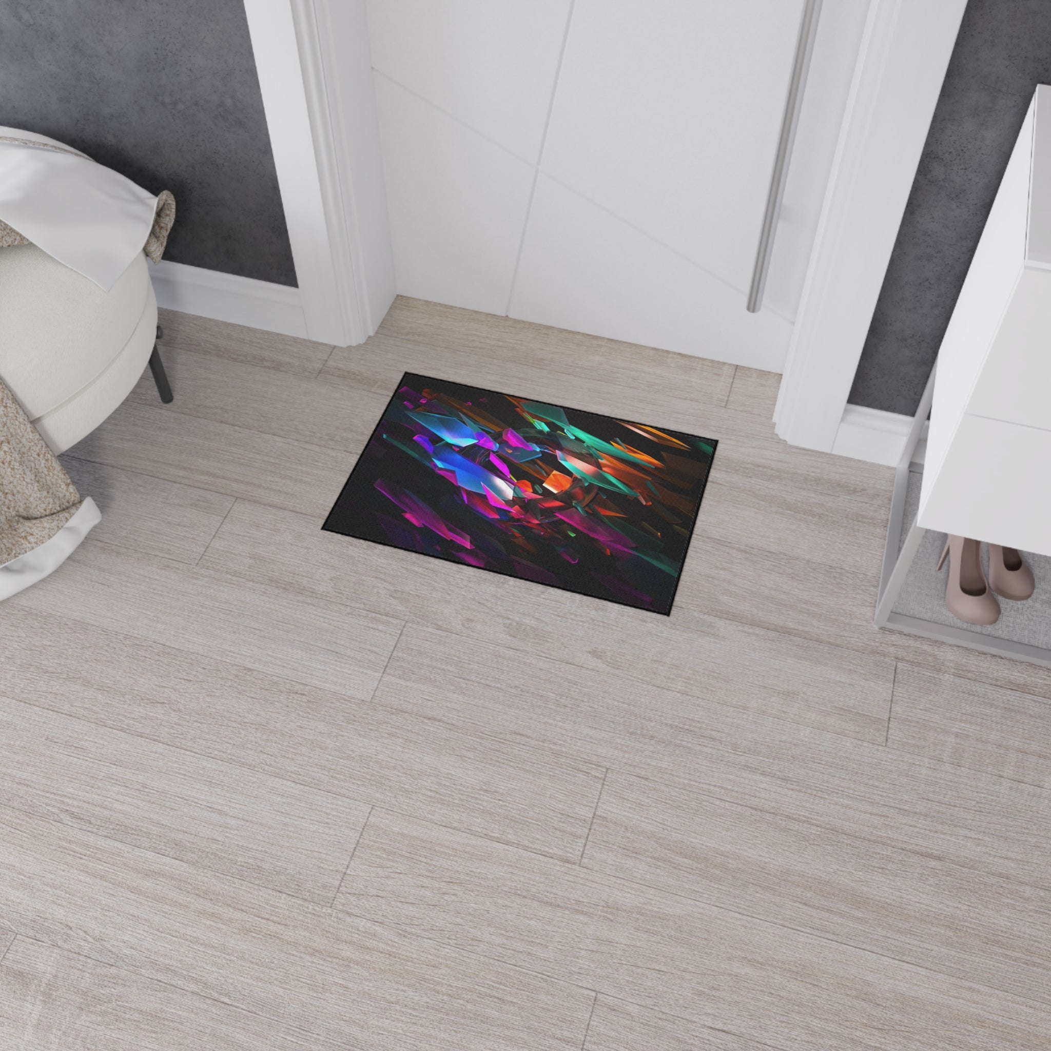 Abstract Neon Shards Heavy Duty Floor Mat –