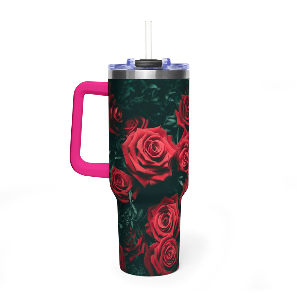 Rose Pattern 40oz Vacuum Tumbler – Insulated Floral Travel Mug