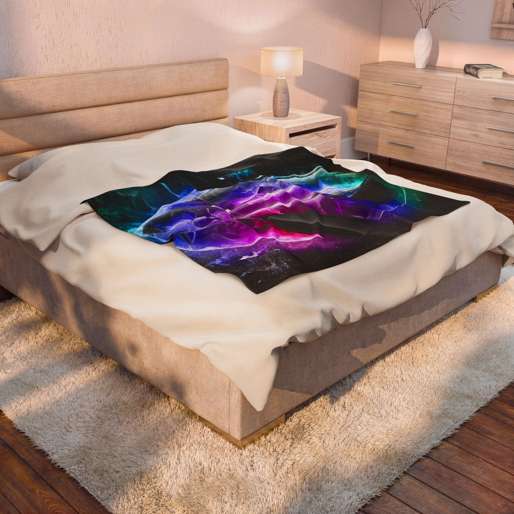 Smoky Neon Car Velveteen Plush Blanket — Velveteen Throw