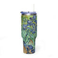40oz Vacuum Tumbler — Van Gogh Irises Insulated Travel Mug