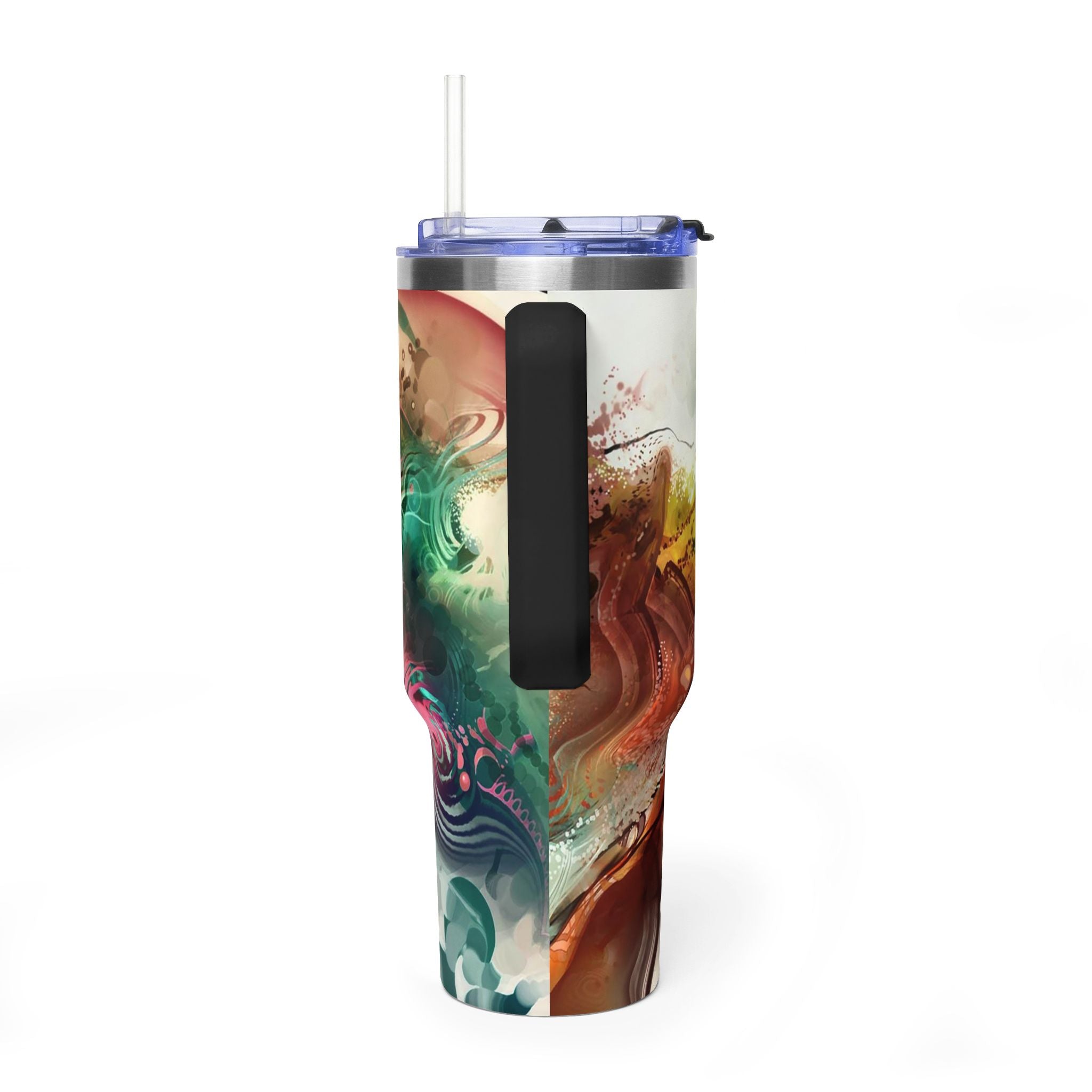 40oz Floral Abstract Vacuum Tumbler - Insulated Travel Cup